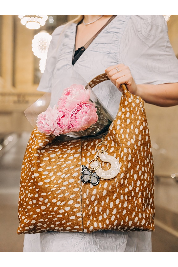 view 2 of 3 Hand-painted Monarch Bag Charm & Keychain in Baby Blue