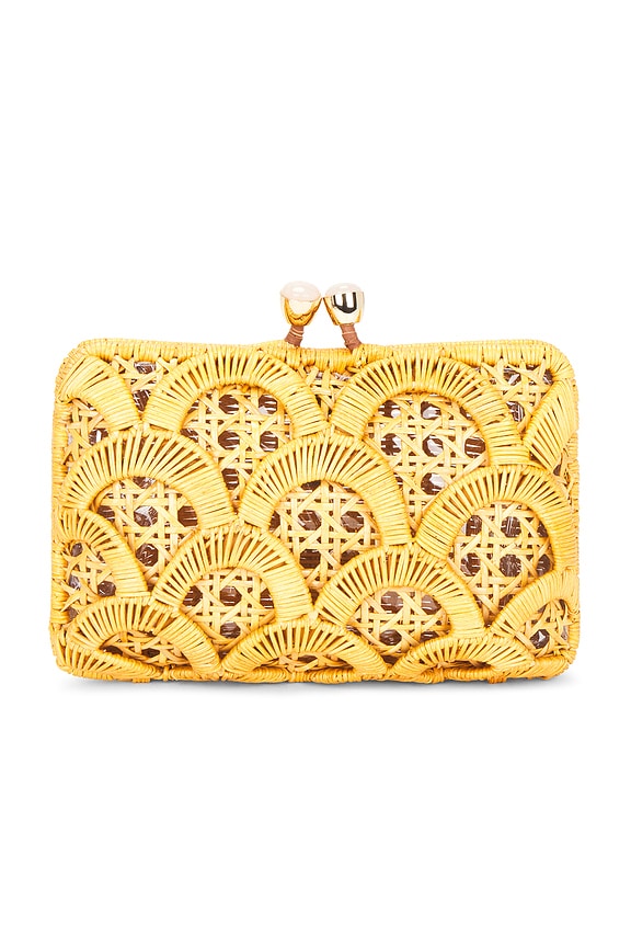 view 2 of 5 Charlotte Scales Wicker Clutch in Honey
