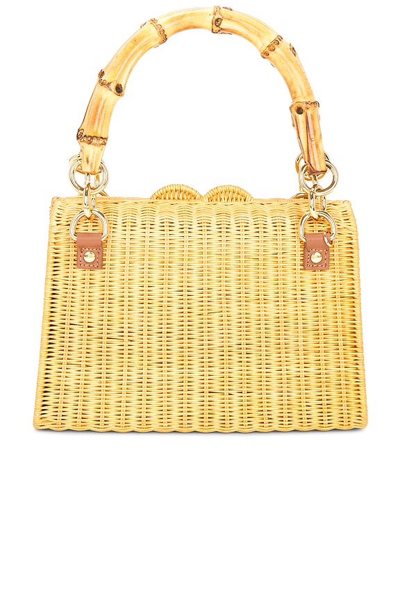 view 2 of 5 Valentina Wicker Top Handle Bag in Light Honey