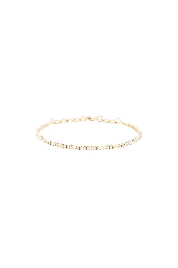 view 2 of 3 The Essential Dainty Tennis Bracelet in 14k Yellow Gold & White Diamond