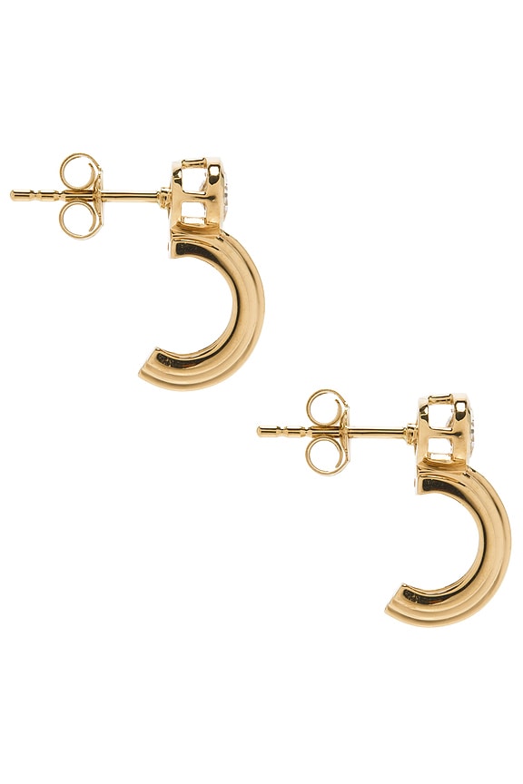 view 2 of 3 Pavillion Earrings in 14k Yellow Gold & White Topaz