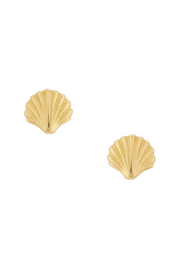 view 1 of 2 Scallop Shell Earrings in 14k Yellow Gold