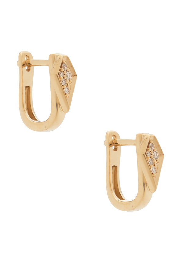 view 1 of 3 BOUCLES D'OREILLES KNIFE EDGE in 14k Yellow Gold & Natural Diamond