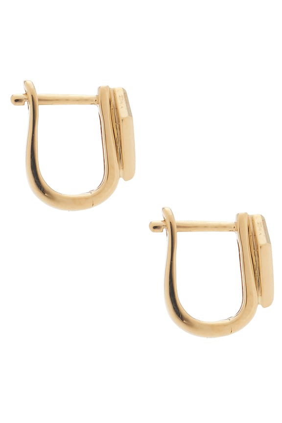 view 2 of 3 BOUCLES D'OREILLES KNIFE EDGE in 14k Yellow Gold & Natural Diamond