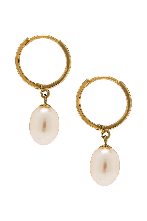 view 2 of 2 BOUCLES D'OREILLES ELLIPTICAL in Gold & Pearl