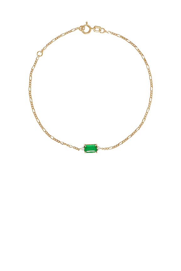 view 1 of 2 BRACELET in 10k Yellow Gold, White Diamond, & Emerald