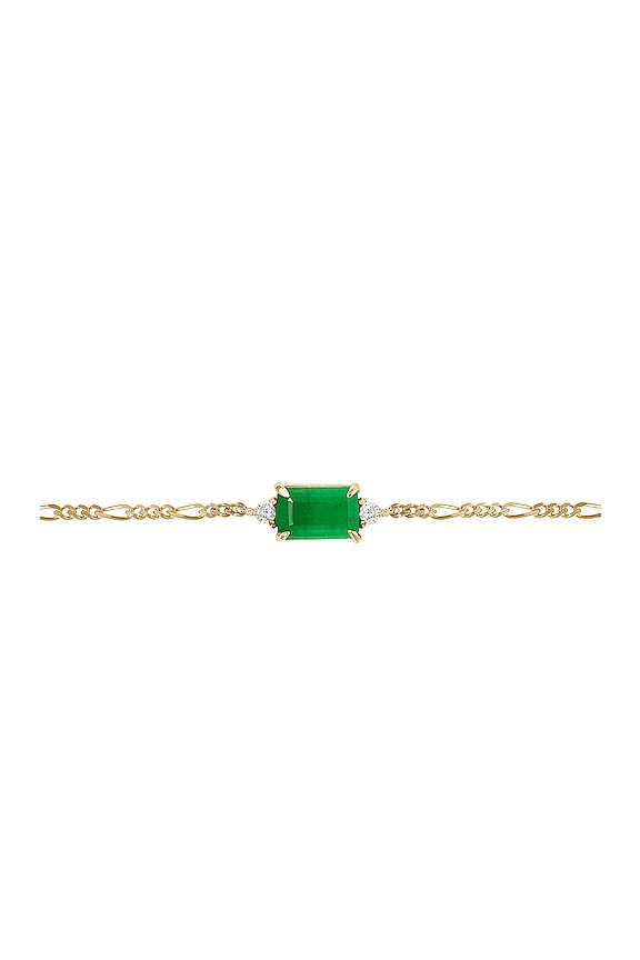 view 2 of 2 BRACELET in 10k Yellow Gold, White Diamond, & Emerald