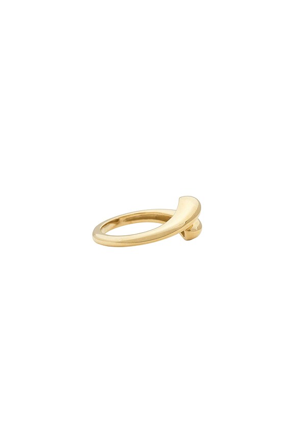 view 2 of 3 Golden Droplet Hug Ring in 10k Yellow Gold