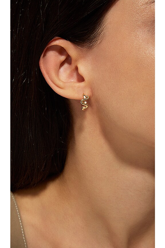 view 2 of 2 PENDIENTES in 10k Yellow Gold & White Diamond