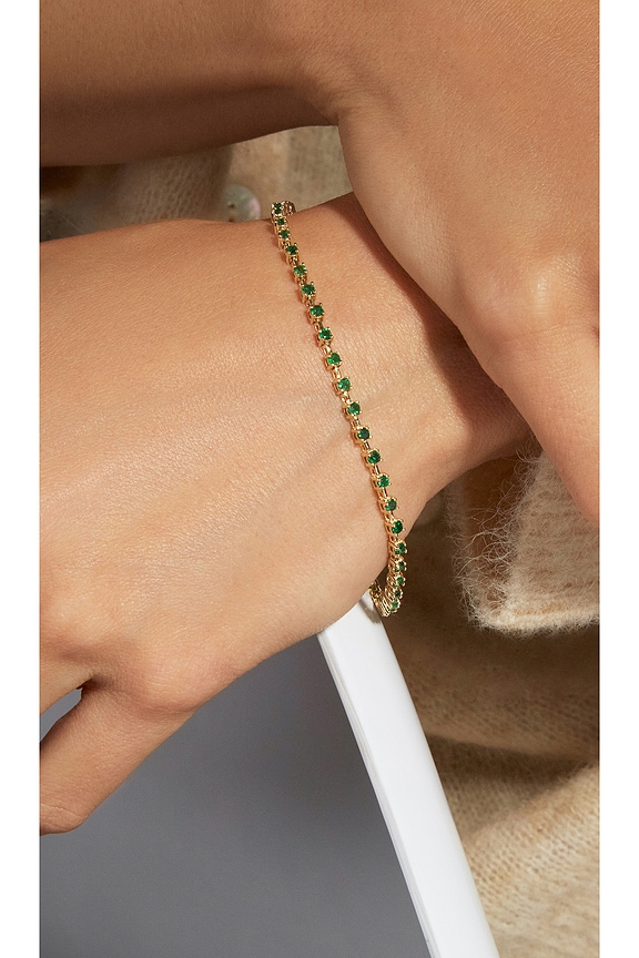 view 2 of 2 Emerald Ace Tennis Bracelet in 14k Yellow Gold & Emerald