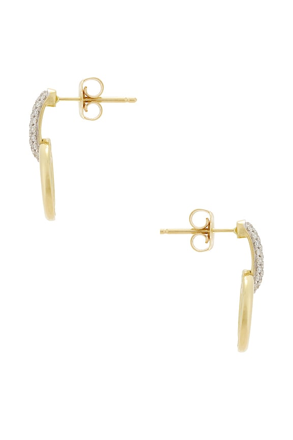 view 2 of 2 BOUCLES D'OREILLES HORSEBIT in 14k Yellow Gold & White Diamond
