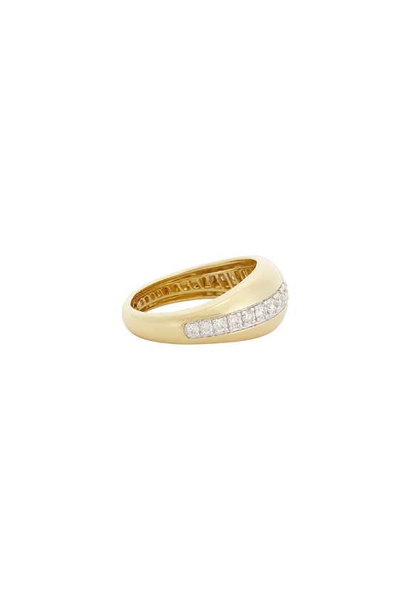 view 2 of 3 Pave Pistachio Dome Ring in 10k Yellow Gold & White Diamond