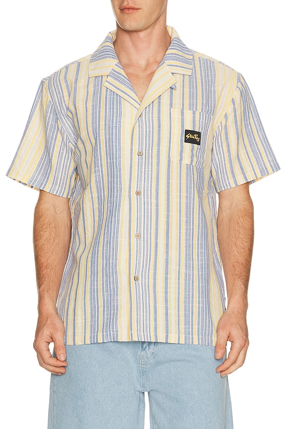 view 1 of 5 Tour Shirt in Blue & Yellow Stripe