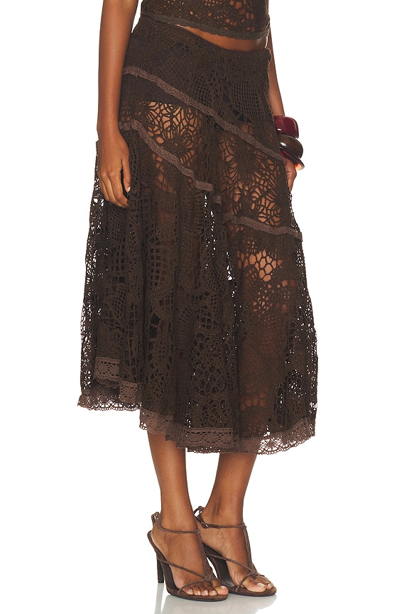view 2 of 6 Yuka Skirt in Dark Brown