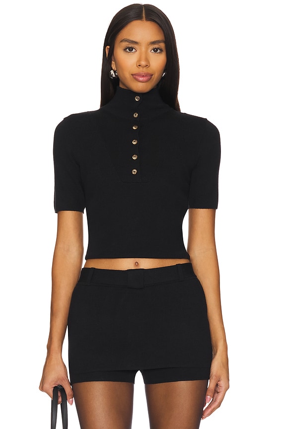 view 2 of 5 Nidas Short Sleeve Knit Top in Black