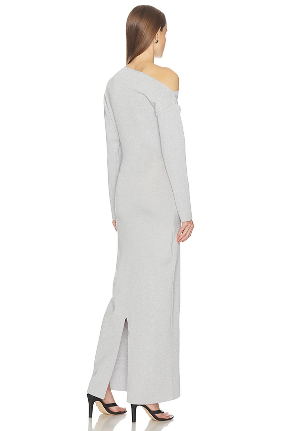 SRG Lesly Off Shoulder Knit Dress in Light Grey