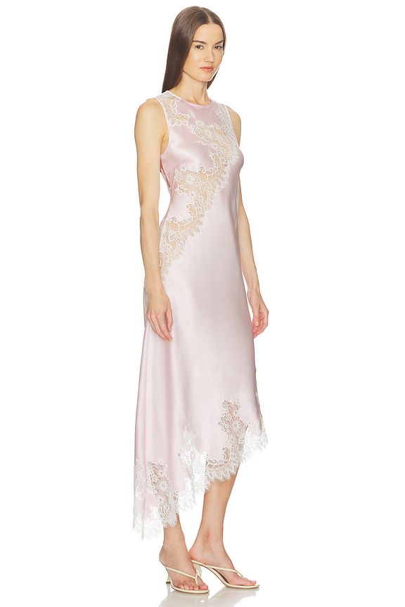 view 2 of 7 Ellis Silk Midi Dress in Blush & White