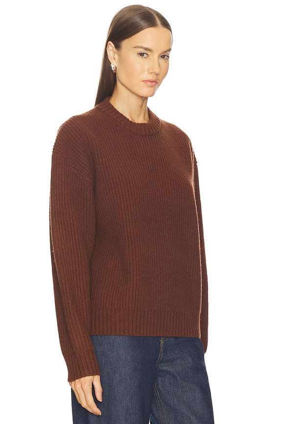 view 2 of 4 Madisyn Classic Knit Crewneck in Dark Brown