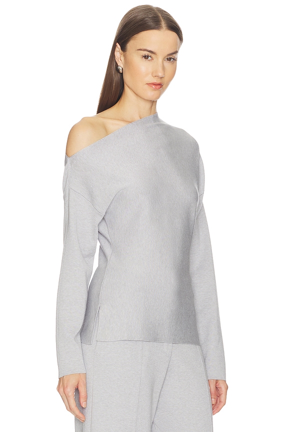 view 2 of 7 Lesly Off Shoulder Knit Top in Light Grey