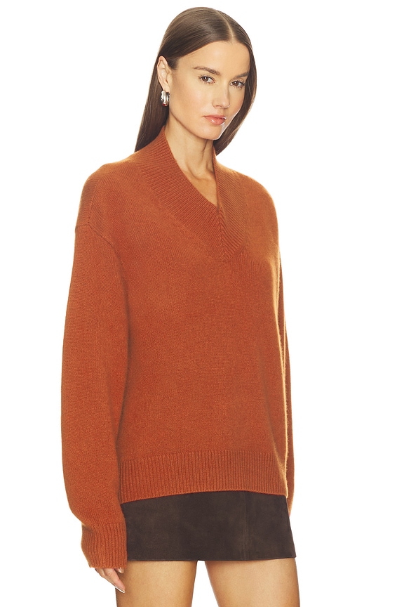 view 2 of 6 Doris Cashmere V-neck Sweater in Rust