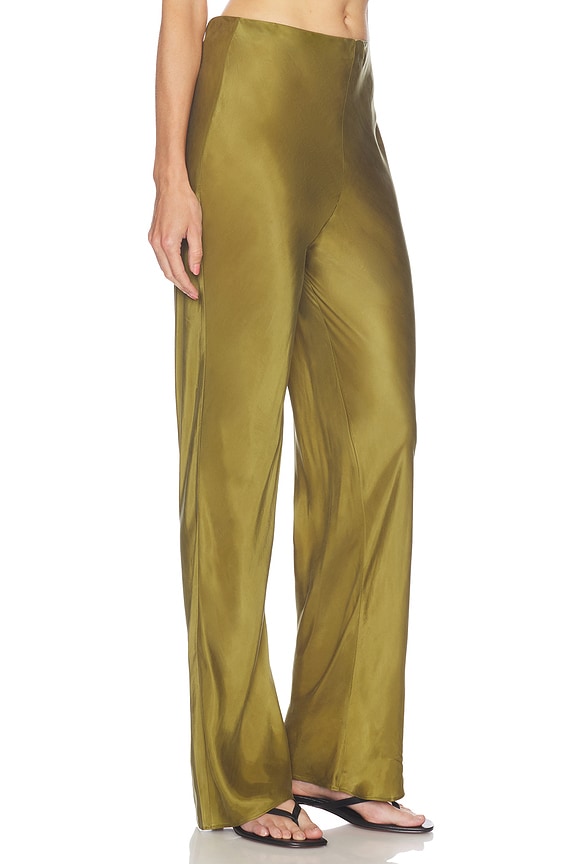 view 2 of 8 Lennon Cupro Pant in Olive Green
