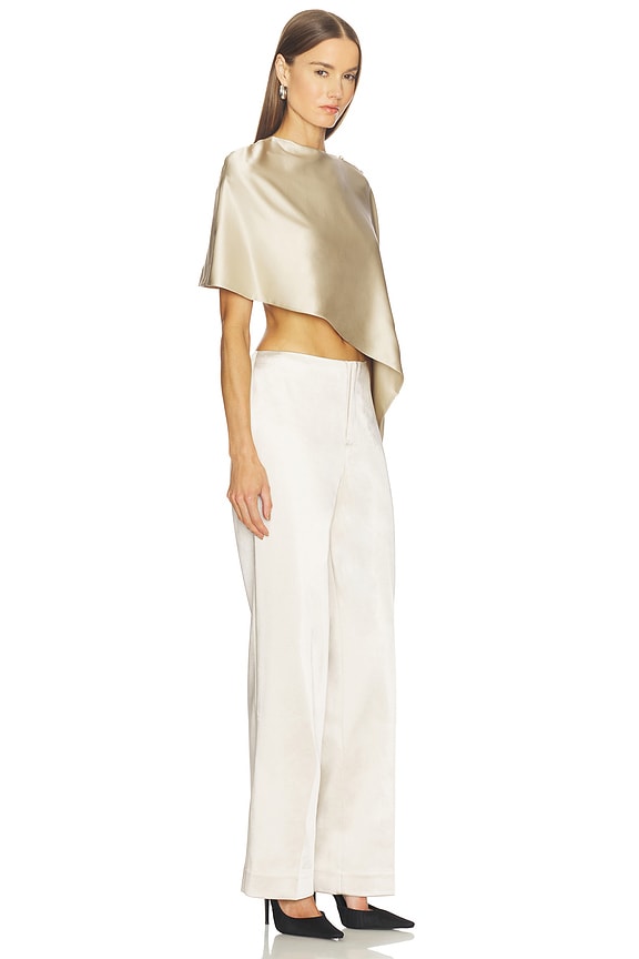 view 2 of 4 Belle Silk Cape in Satin Beige