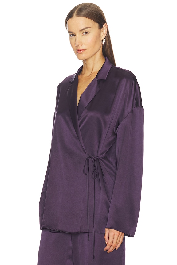 view 2 of 4 Finley Silk Top in Dark Plum