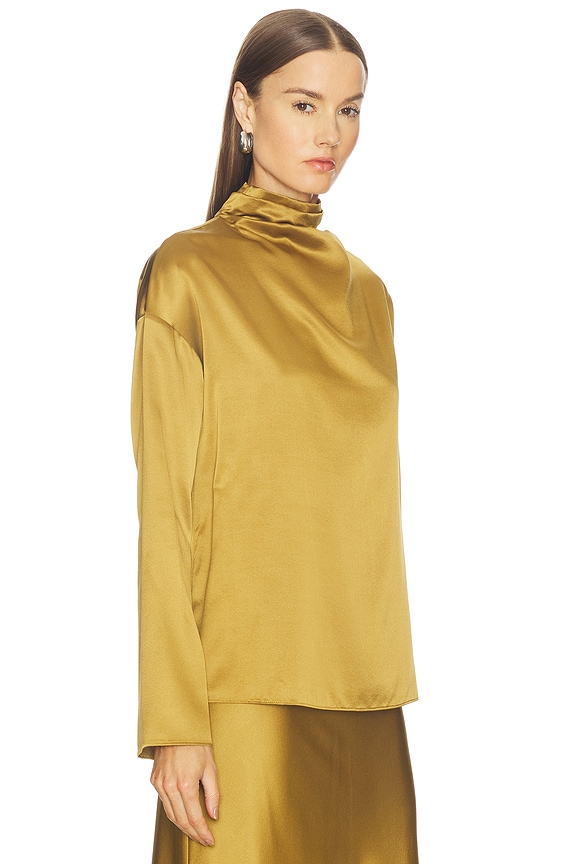 view 2 of 4 Atlas Silk Top in Chartreuse