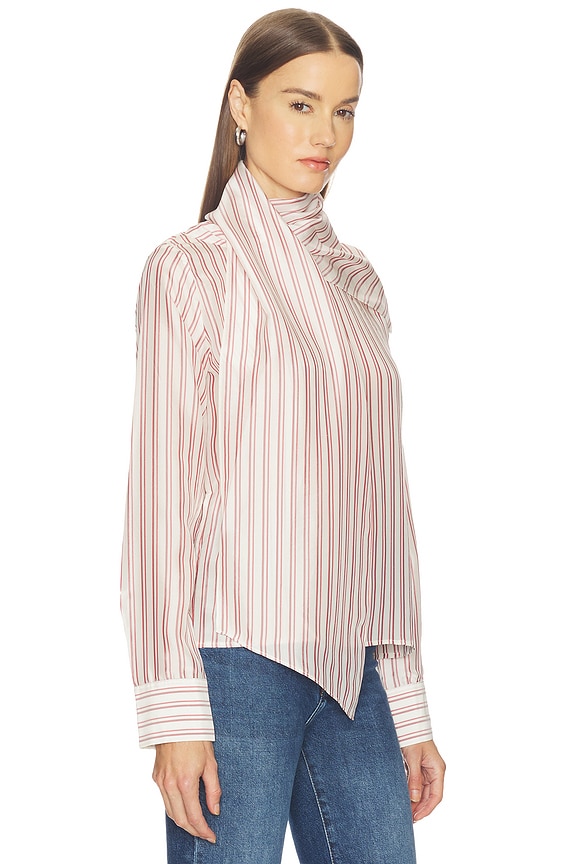 view 2 of 7 CELESTE 탑 in Red & Maroon Stripe