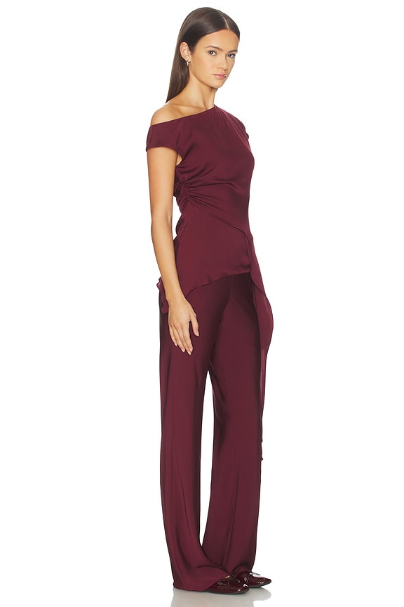 view 2 of 6 Selena Silk Top in Oxblood