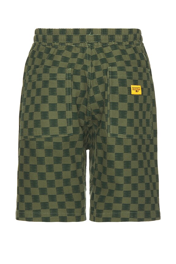 view 2 of 4 Canvas Chef Shorts in Green Checker