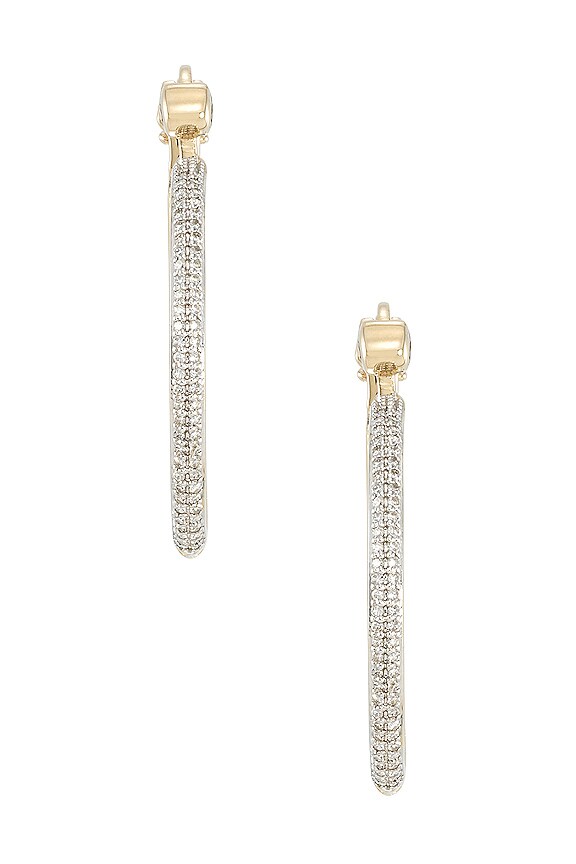 view 2 of 3 Diamond Queen Mini Hoops in Gold