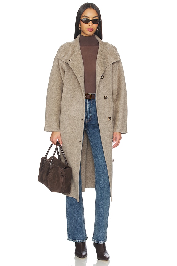 view 2 of 4 Eligio Coat in Heather Taupe
