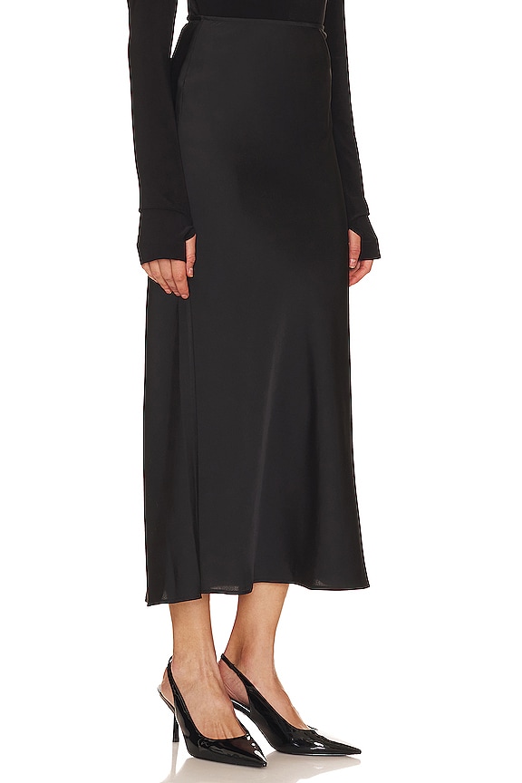 view 2 of 4 Ava Satin Skirt in Black