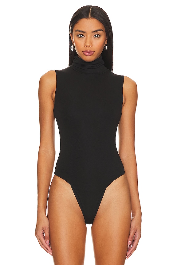 view 2 of 5 Turtleneck Tank Bodysuit in Black