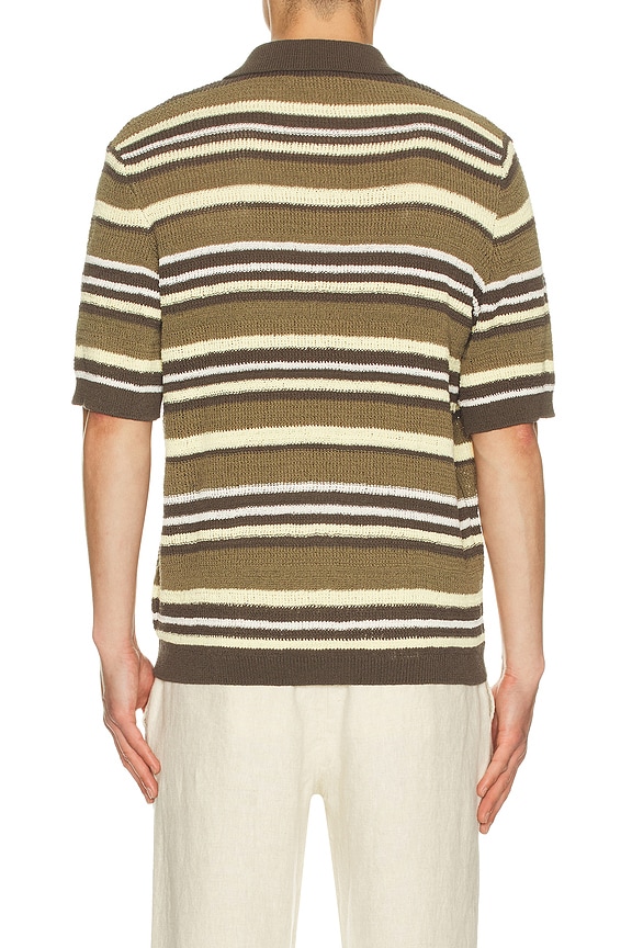 view 2 of 4 Samarco Short Sleeve Polo in Burnt Olive Stripe