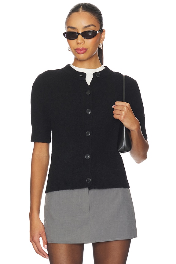 view 1 of 4 Sanoura Short Sleeve Cardigan in Black