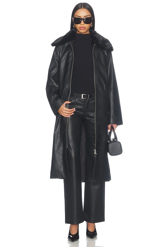 view 2 of 4 Sajuniper Shearling Coat in Black