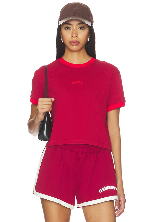 view 1 of 5 Logo Baby Tee in Red