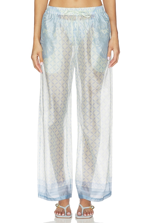 view 1 of 6 PIERNA RECTA MACEY in Aqua Shell Print