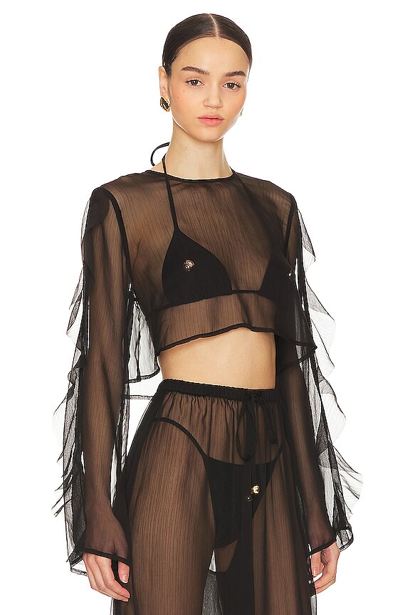 view 2 of 4 THOMAS 크롭셔츠 in Black