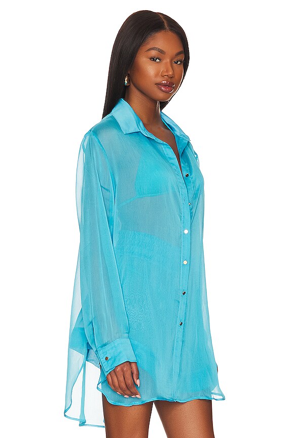 view 2 of 4 РУБАШКА НА ПУГОВИЦАХ JONAS in Turquoise