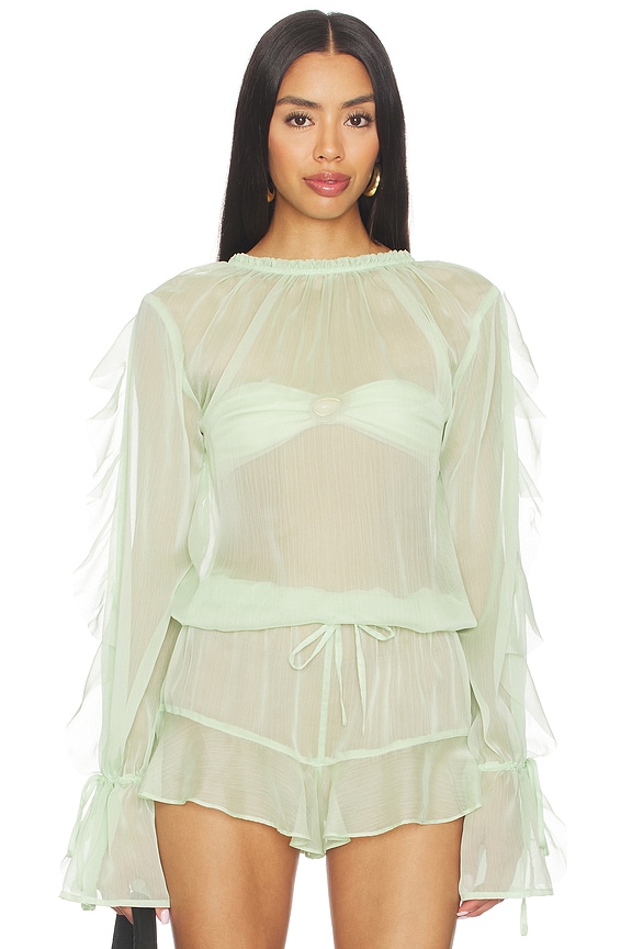 view 2 of 5 Jeanie Longsleeve Top in Mint