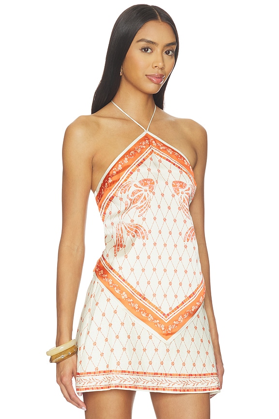 view 2 of 4 TOP HALTER JESSIE in Orange Mosaic Print