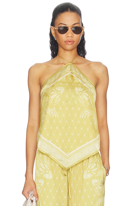 view 1 of 4 TOP HALTER JESSIE in Mustard Mosaic Print