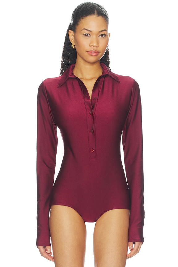 view 2 of 5 Ash Bodysuit in Red Wine