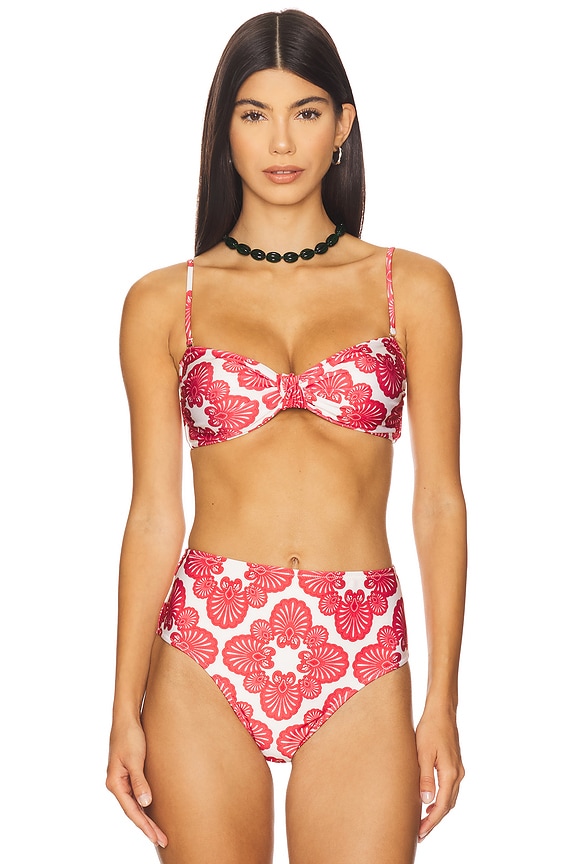 view 2 of 5 Barbara Bikini Top in Red Print