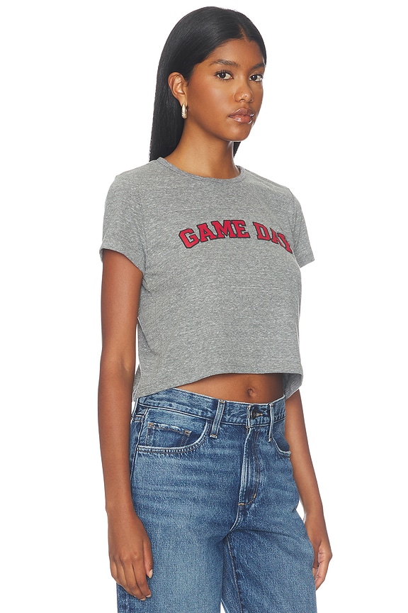 view 2 of 4 Red Game Day Tiny Tee in Heather Grey