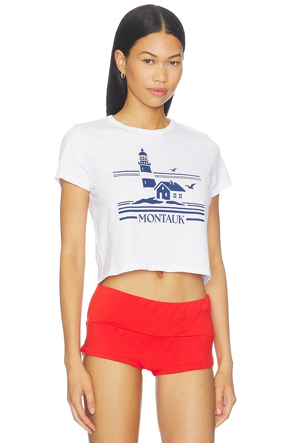 view 2 of 4 Montauk Lighthouse Tiny Tee in White
