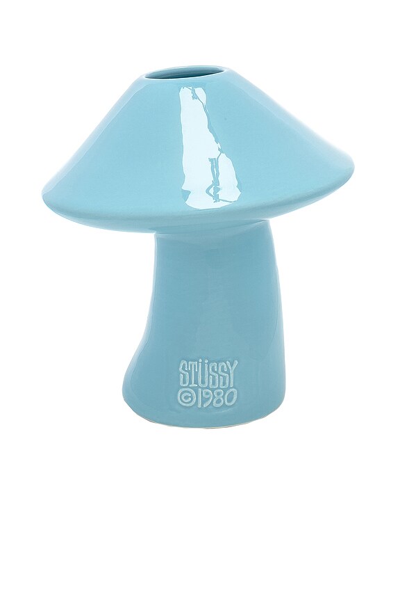 view 2 of 4 Mushroom Ceramic Vase in Blue